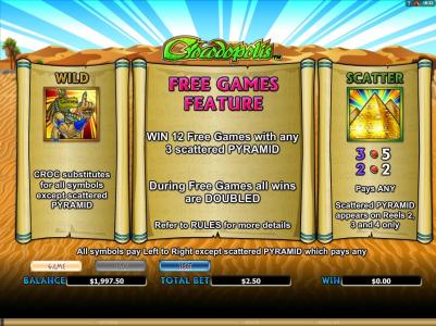 Crocodopolis Slot Machine Free Games Screen