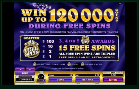 Reel Gems Slot Machine Free Spins Bonus Screen