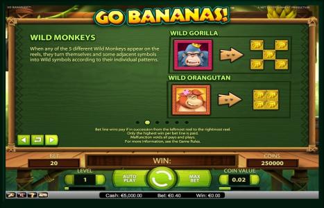 Go Bananas! Slot Machine Wild Symbol Screen
