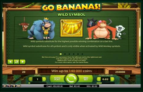 Go Bananas! Slot Machine Wild Symbol Screen