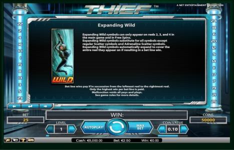 Thief Slot Machine Wild Symbol Screen
