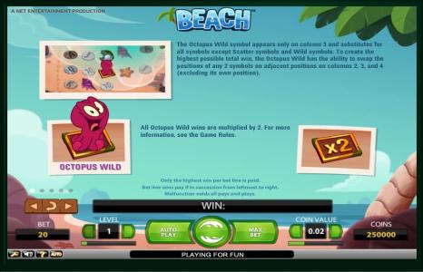 Beach Slot Machine Beach Features Screen