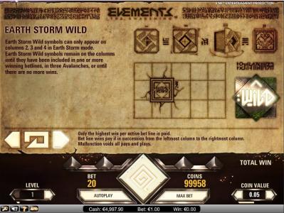 Elements The Awakening Slot Machine Wild Symbol Screen