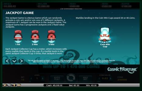 Cosmic Fortune Slot Machine Jackpot Game Scree