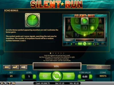Silent Run Slot Machine Echo Bonus Explanation
