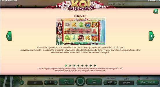 Koi Princess Slot Machine Bonus Screen