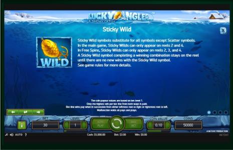 Lucky Angler Slot Machine Wild Symbol Screen