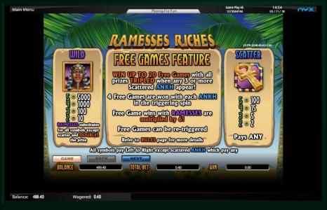 Ramesses Riches Slot Machine Free Games Feature Overview