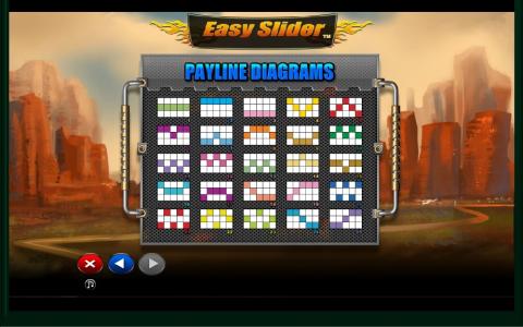 Easy Slider Slot Machine Paylines Screen