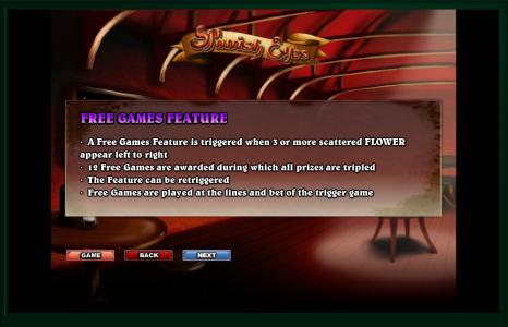 Spanish Eyes Slot Machine Free Game Feature Screen