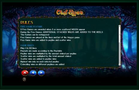 Owl Eyes Slot Machine Game Ruke Screen