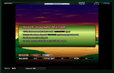 The Snake Charmer Slot Machine Snake Charmer Feature Screen
