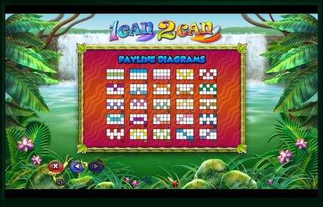 1Can 2Can Slot Machine Paylines Screen