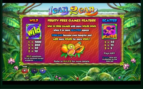 1Can 2Can Slot Machine Free Games Feature Screen
