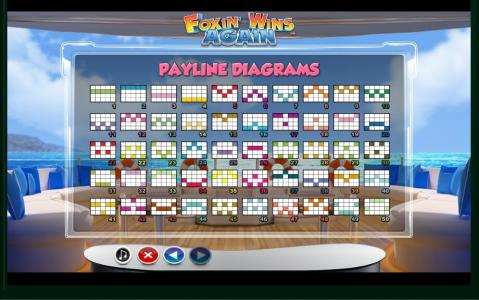 Foxin' Wins Again Slot Machine Paylines Screen