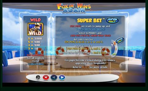 Foxin' Wins Again Slot Machine Super Bet Feature Screen