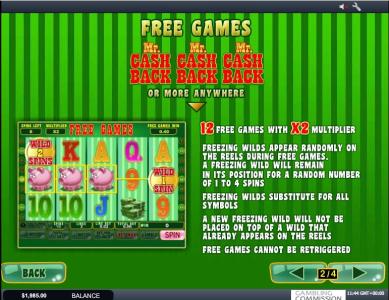 Mr. Cashback Slot Machine Free Games Screen