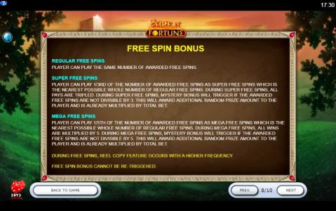 Fire N' Fortune Slot Machine Free Spins Bonus Screen
