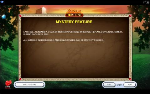 Fire N' Fortune Slot Machine Myster Feature Screen