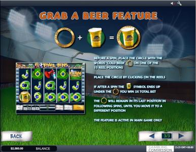 Football Fans Slot Machine Grab a Beer Feature Screen