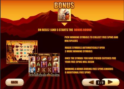 Wild Spirit Slot Machine Bonus Round Screen