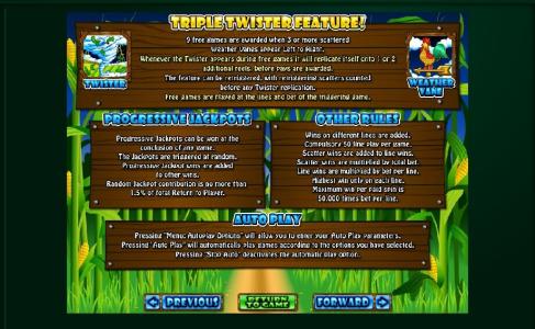 Triple Twister Slot Machine Triple Twister Feature Screen