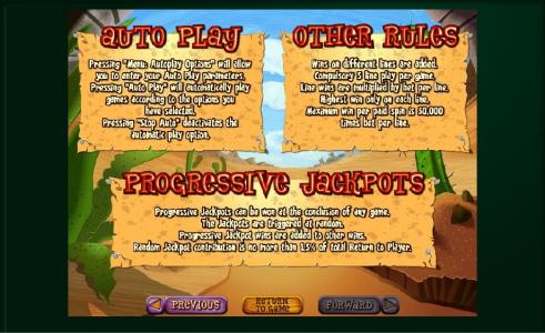 Jumping Beans Slot Machine Game Rules Screen