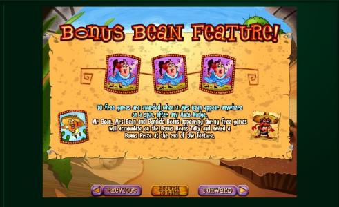 Jumping Beans Slot Machine Bonus Bean Feature Screen