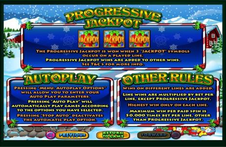Santastic Slot Machine Progressive Jackpot and Autoplay Screen