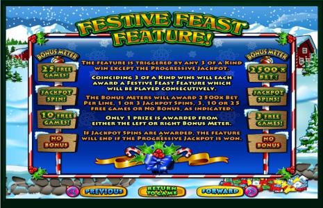 Santastic Slot Machine Festive Feast Feature Screen
