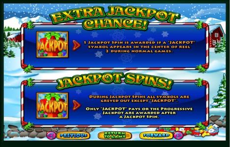 Santastic Slot Machine Extra Jackpot Chance and Jackpot Spins Screen