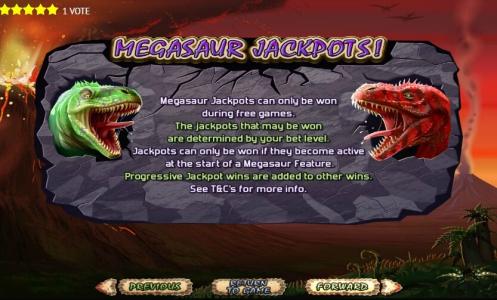 Megasaur Slot Machine Megasaur Jackpots Screen