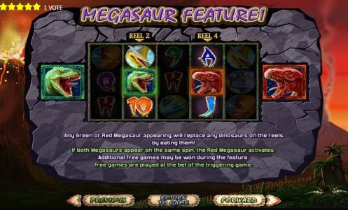 Megasaur Slot Machine Megasaur Feature Screen