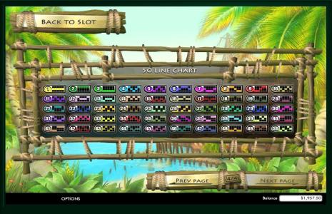 Jolly Rogers Jackpot Slot Machine Paylines Screen
