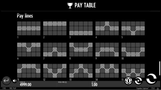 Esqueleto Explosivo Slot Machine Paylines Screen