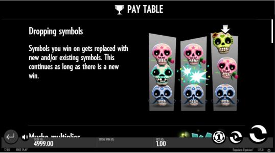 Esqueleto Explosivo Slot Machine Play Table Screen