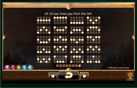 Nirvana Slot Machine Paylines Screen