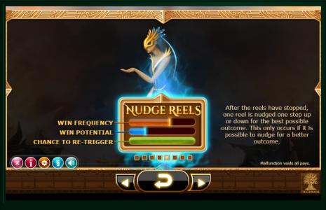 Nirvana Slot Machine Nudge Reels Feature Explanation Screen