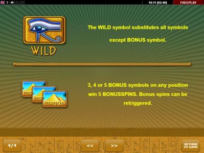 Eye of Ra Slot Machine Bonus Symbol Screen