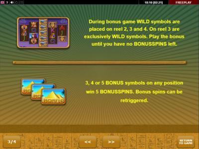 Eye of Ra Slot Machine Wild Symbol Screen