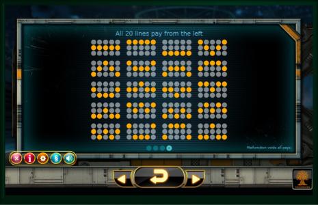 Incinerator Slot Machine Paylines Screen