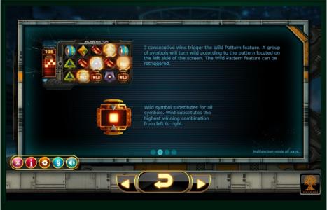 Incinerator Slot Machine Wild Pattern Feature Explanation Screen