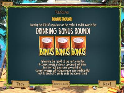 The Tipsy Tourist Slot Machine Bonus Round Screen