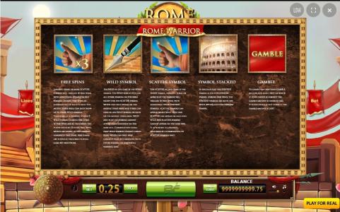 Rome Warrior Slot Machine Rome Warrior Game Feature