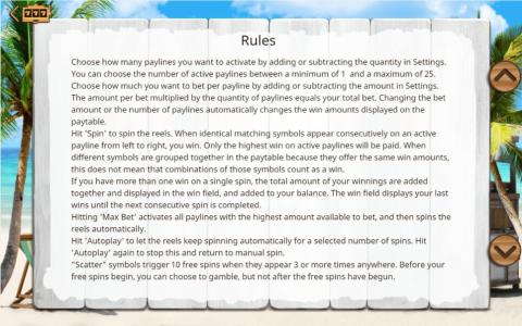 Golden Girls Slot Machine Game Rules Screen