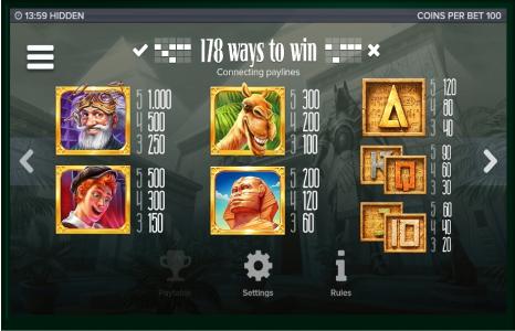 Hidden Slot Machine Paytable Screen