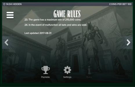 Hidden Slot Machine Game Rules Screen