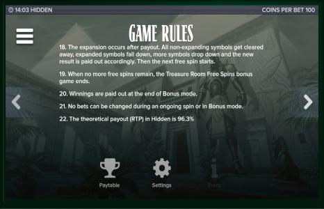 Hidden Slot Machine Game Rules Screen