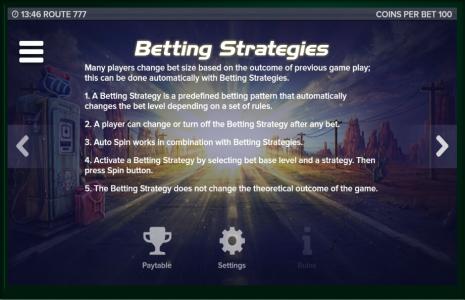 Route 777 Slot Machine Betting Strategies Screen