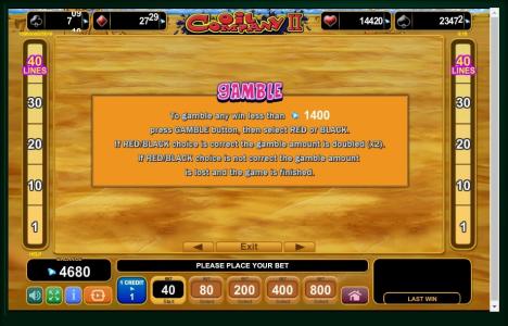 Oil Company II Slot Machine Gamble Screen